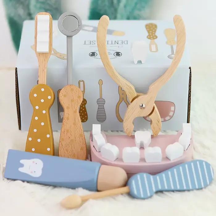 Petit docteur en bois pour enfants, jeu de dentiste, ensemble dentaire Oral, jouet d'infirmière, béb