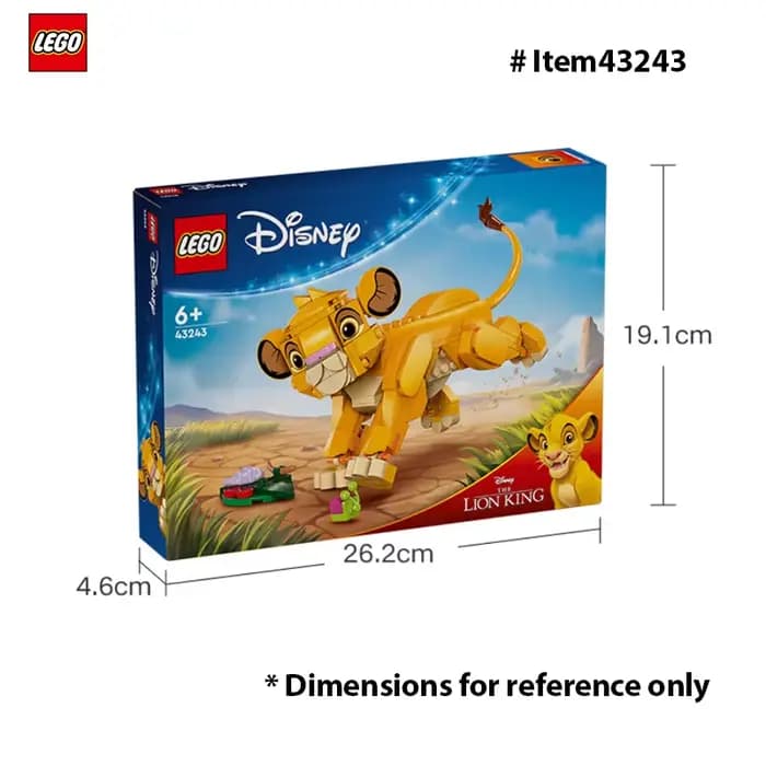 LEGO 43243 Simba le Roi Lion comme Cub, jouet de construction pour enfants, cadeau de jeu de rôle am