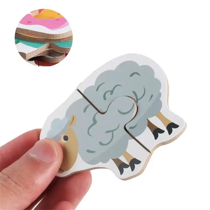 Puzzle en bois pour enfants, jeu assorti, apprentissage précoce, Cognition, animaux, fruits, trafic,