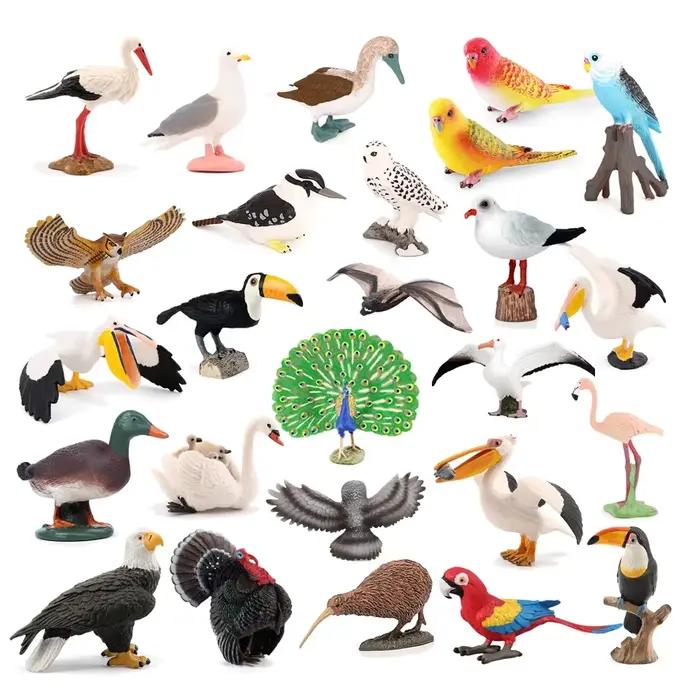 Kiwi oiseau Jungle animaux Figurines paon Phoenix mallard dinde Toucan Figurine jouet animaux Figuri