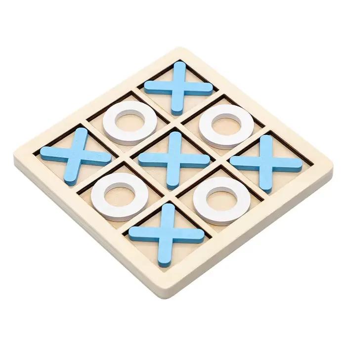 Jeu de société Tic Tac Toe en bois massif – Parfait pour le plaisir familial et le divertissement da