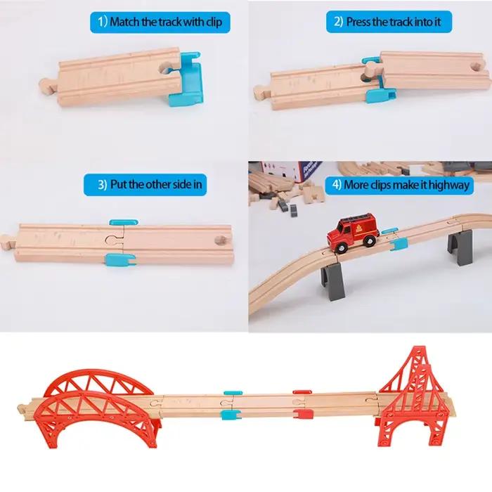Connecteurs de pièces de voie en bois, fixateur d'accessoires de voie ferrée en bois, Clips de fixat