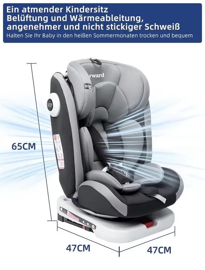Siège auto bébé AP03 KL005 ECE R129 pivotant à 360° avec Isofix ECE R129, Groupe 0+1/2/3 (9-36 kg/0-