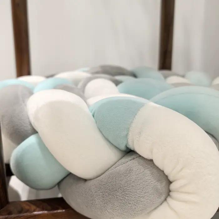 1M/2M/3M/4M bébé pare-chocs lit tresse noeud oreiller coussin pour infantile berceau protecteur lit