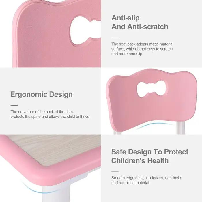 Ensemble de table et 4 chaises pour enfants, 5 pièces, table multi-activités pour tout-petits, ensem