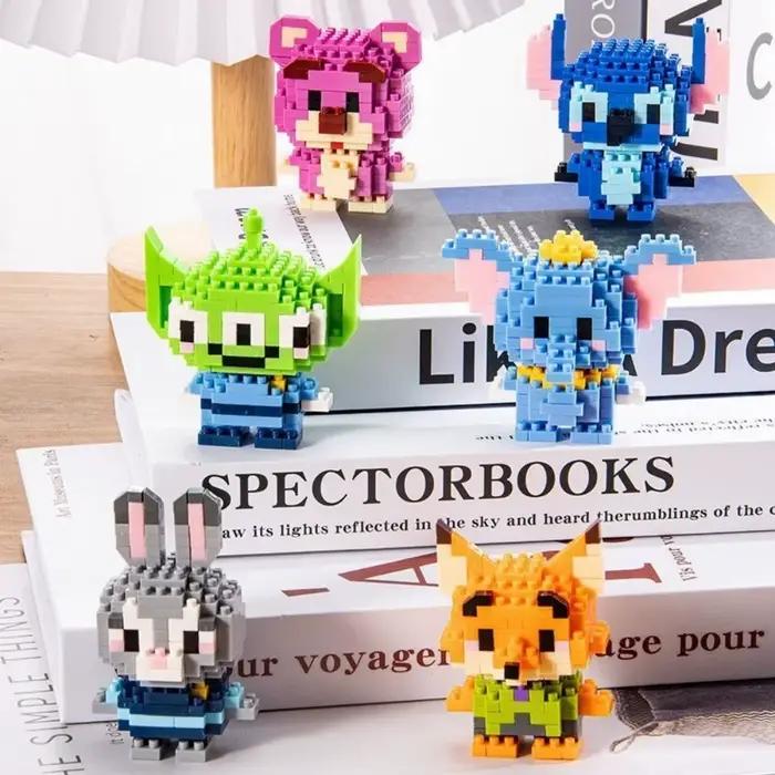 Blocs de construction Disney sans boîte, 6cm de haut, Stitch Kawaii, mini ornements de bureau, jouet