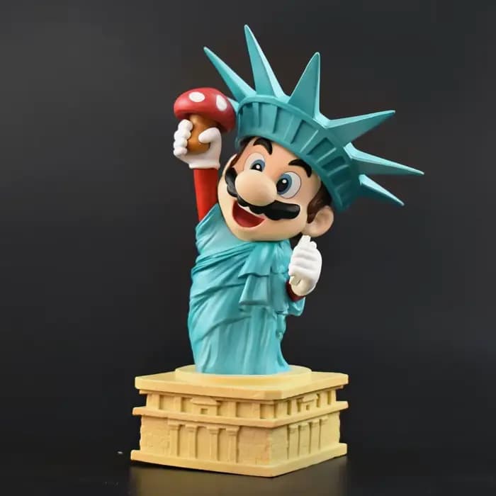 Super Mario en tant que figurine de la Statue de la Liberté, jouets pour enfants, 20 cm