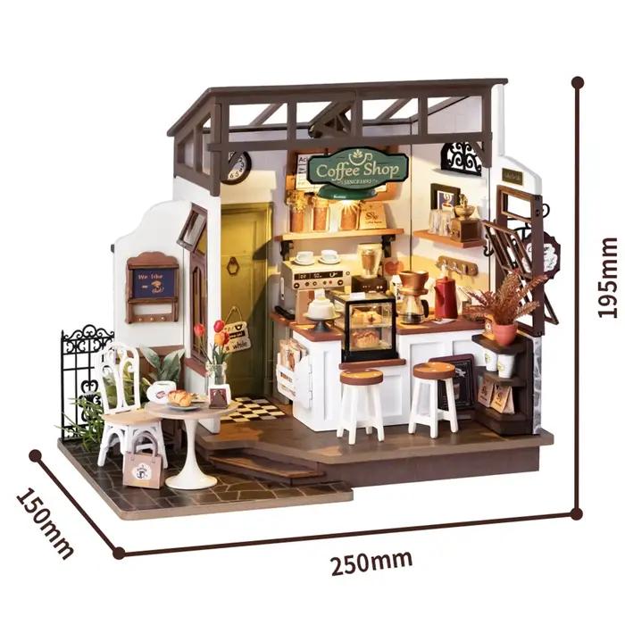 Rolife-Kit de mini maison de courses l'inventaire pour enfants, jouet en bois, café, maison de cours