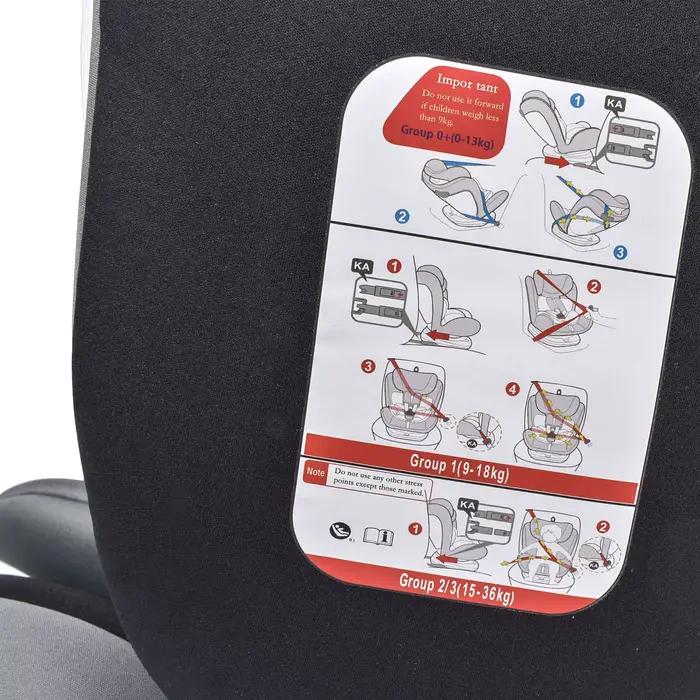 AP03 Siège auto enfant 360 ° Ceinture rotative 5 points 9-36kg 0 -12 ans ECE ISOFIX Siège de sécur