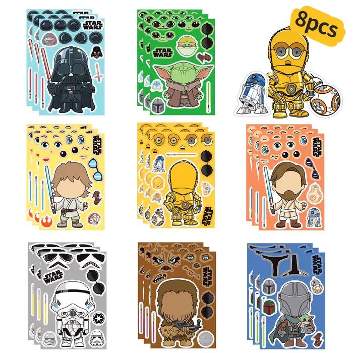 8 autocollants puzzle Star Wars, puzzle interactif planétaire créatif, décoration DIY pour journal c