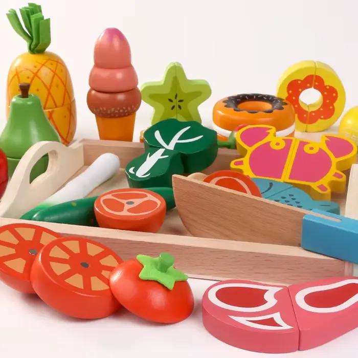 Jouet de Simulation de cuisine, jeu classique en bois, jouet éducatif Montessori pour enfants, cadea