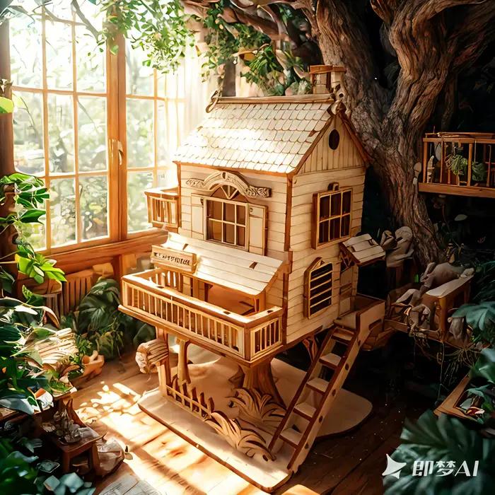 Puzzle stéréo 3D, maison dans les arbres, bricolage, modèle assemblé à la main, modèle d'assemblage