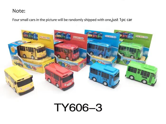 Mini Ensemble de Jouets Bus Tayo à Remonter pour Enfants Garçons, Jouet Véhicule de Dessin Animé, En