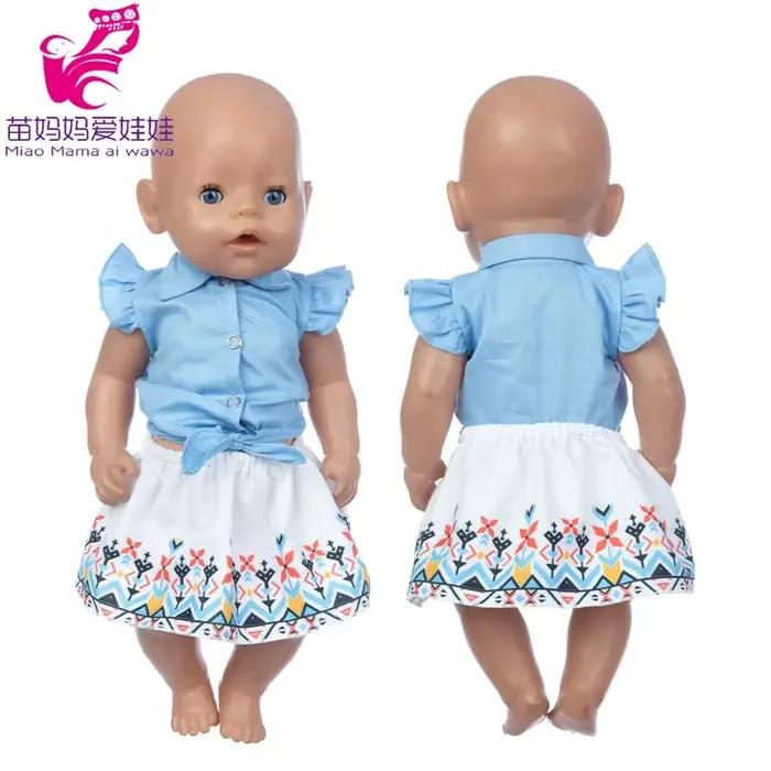Vêtements d'été pour poupées de 40 Cm, chemise de 17 pouces, gilet à fleurs, cadeaux pour enfants fi