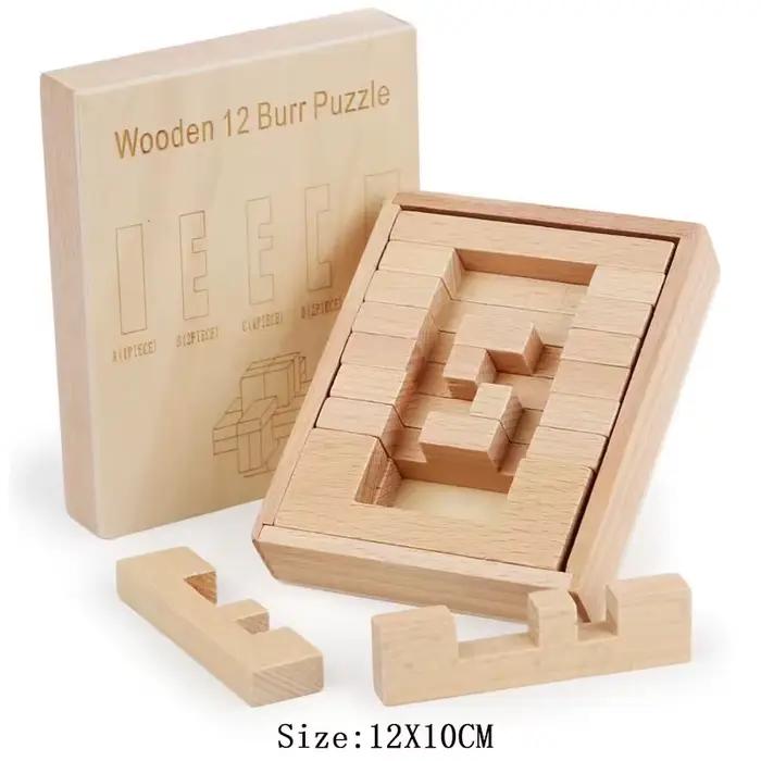 Nouveaux puzzles en bois à dix-huit problèmes difficiles pour adultes et enfants, défis de logique I