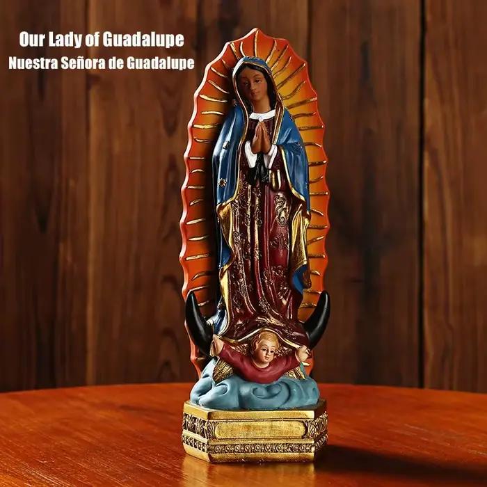 Statue de notre dame de Guadalupe du mexique, Sculpture catholique en résine, décoration religieuse