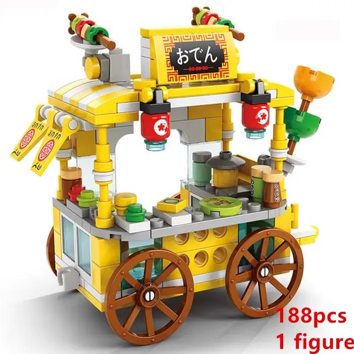 Kit de construction DIY Architecture : Magasin de crème glacée et de nourriture en blocs de rue, mod