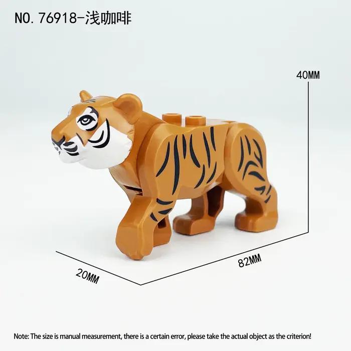 Blocs de construction miniatures Moc, jouet tigre, bricolage, assemblage, modèle animal, briques, pu