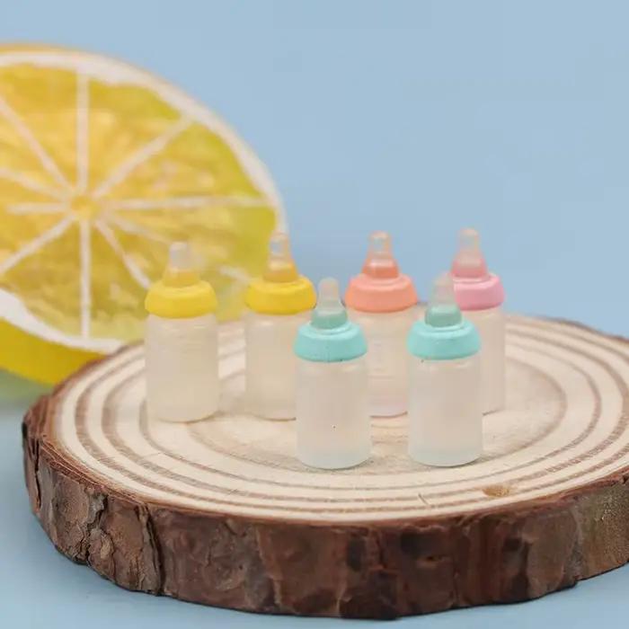Bouteille de lait miniature pour maison de poupée 1:12, 6 pièces, modèle de biberon, accessoires de