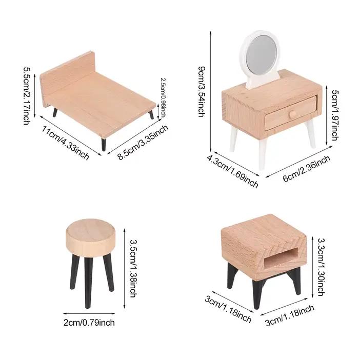 Meubles miniatures de maison de jeu, échelle 1:12, canapé-lit, armoire TV, micro scène, modèle de co