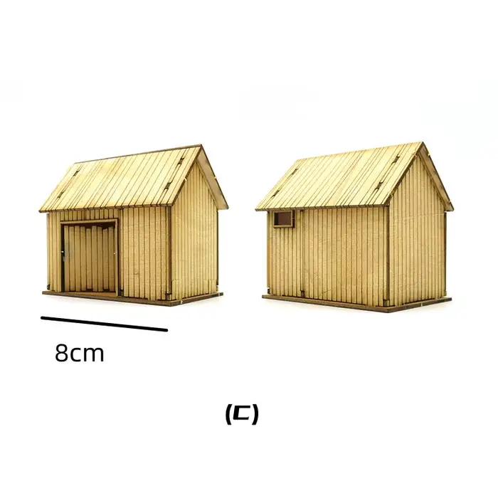 Modèle de maison en bois à assembler 1/72, architecture européenne, maison en rangée, magasin, églis