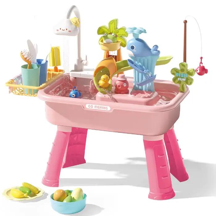 Table de jeu pour enfants avec pompe à eau électrique, accessoires de jeu pour sable et eau, jouets