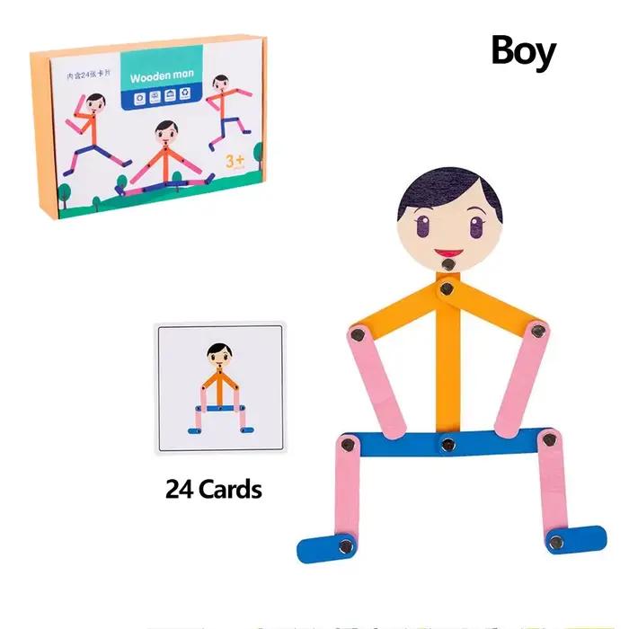 Sport en bois homme matériel bricolage Puzzle jouets planches jeu éducatif jouet d'apprentissage pré