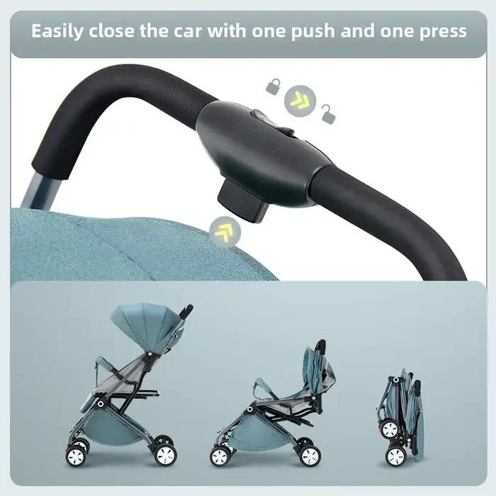 2025 nouvelle poussette bébé haute vue peut s'asseoir ou s'allonger, poussette bébé légère et pliabl