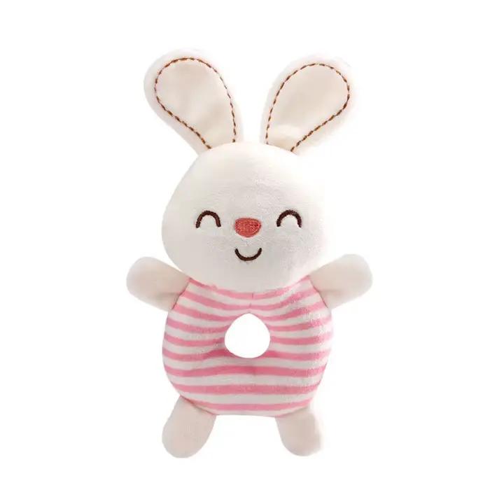 Hochet en peluche pour bébé de 0 à 24 mois, jouets de lit avec anneau à main, animaux de dessin anim