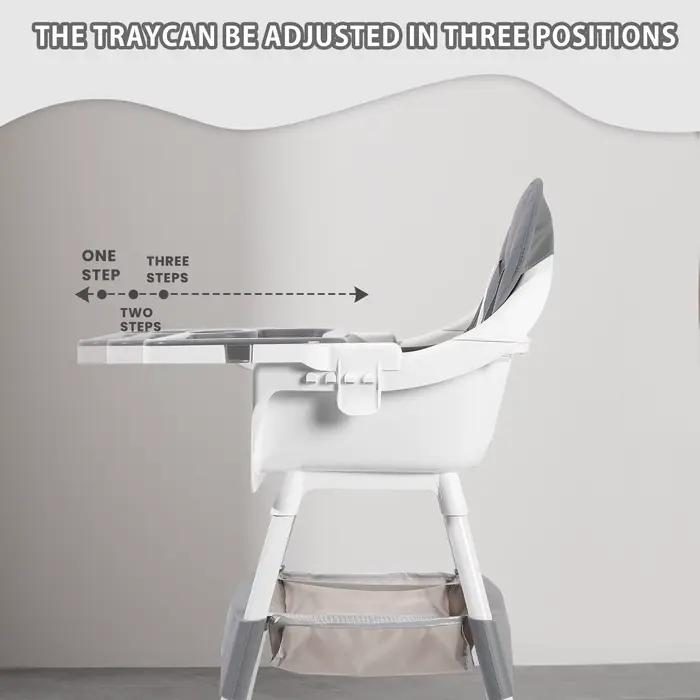 Chaise haute convertible pour bébé, chaise pour tout-petit et siège rehausseur pour repas, avec plat