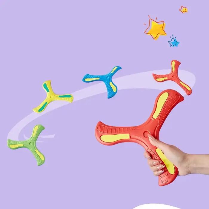 Boomerang – croix à trois feuilles douce pour enfants, jouet d'extérieur interactif pour adultes et