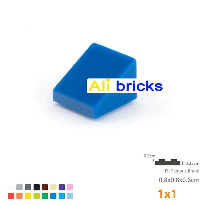 Blocs de construction pour enfants, 100 pièces, briques biseautées lisses, 1x1, taille créative éduc