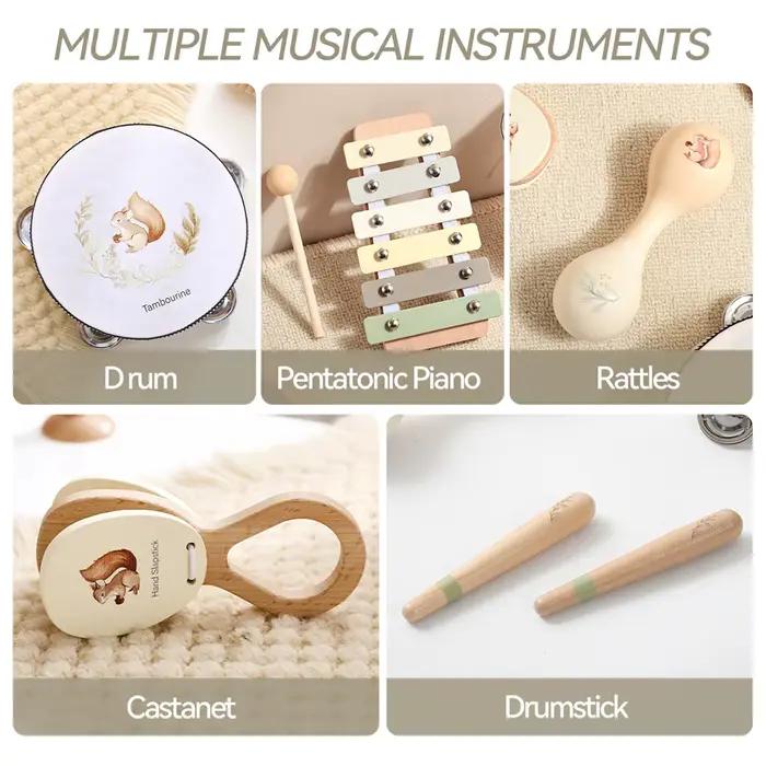 Instruments de musique Montessori musique bébé 0 12 mois jouets tambour Xylophone enfants début éduc