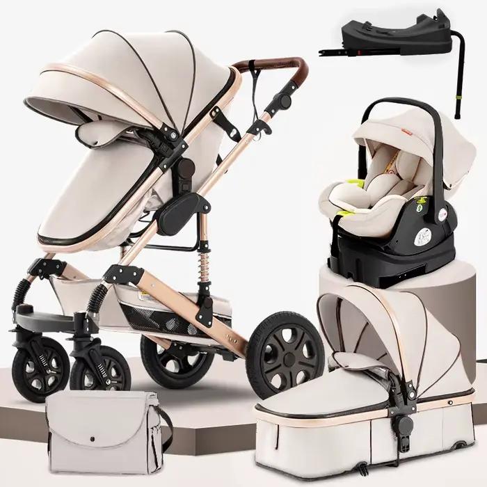 Poussette Standard Réversible 3 en 1 pour Bébé, Système de Voyage pour Nouveau-né, avec Base Isofix