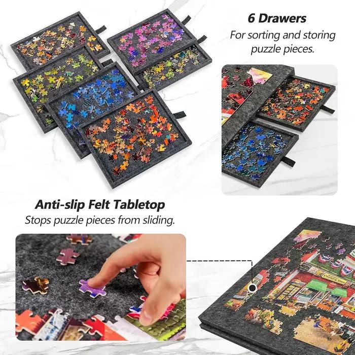 Ensembles de planches de puzzle inclinables avec support et couvercle conçus 2 en 1 pour adultes