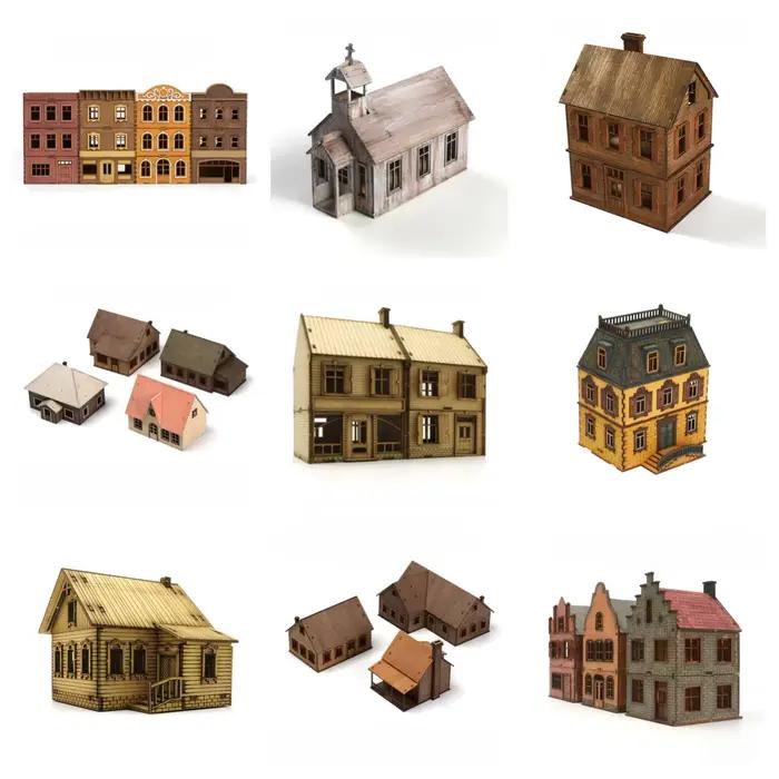 Modèle de maison en bois à assembler 1/72