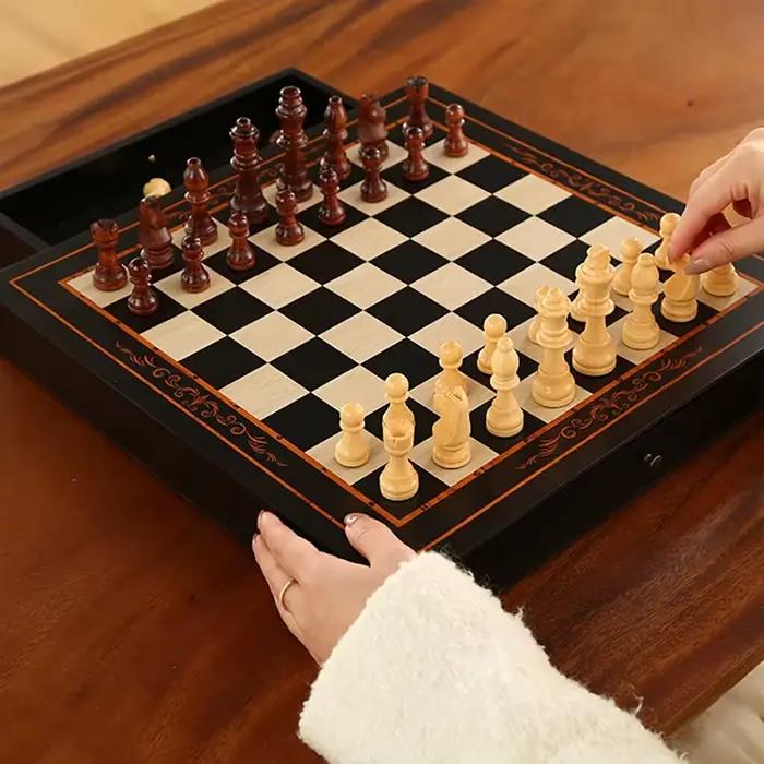 Échecs en bois de 24cm/9.45 pouces