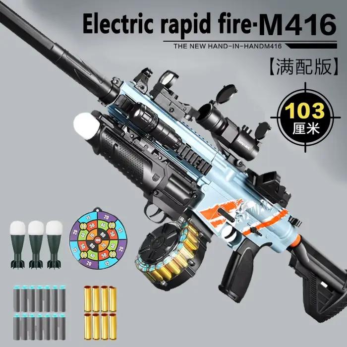 Fusil à balles molles M416, jouet pour enfants, tir continu électrique, simule le fusil d'assaut PUBG pour garçons