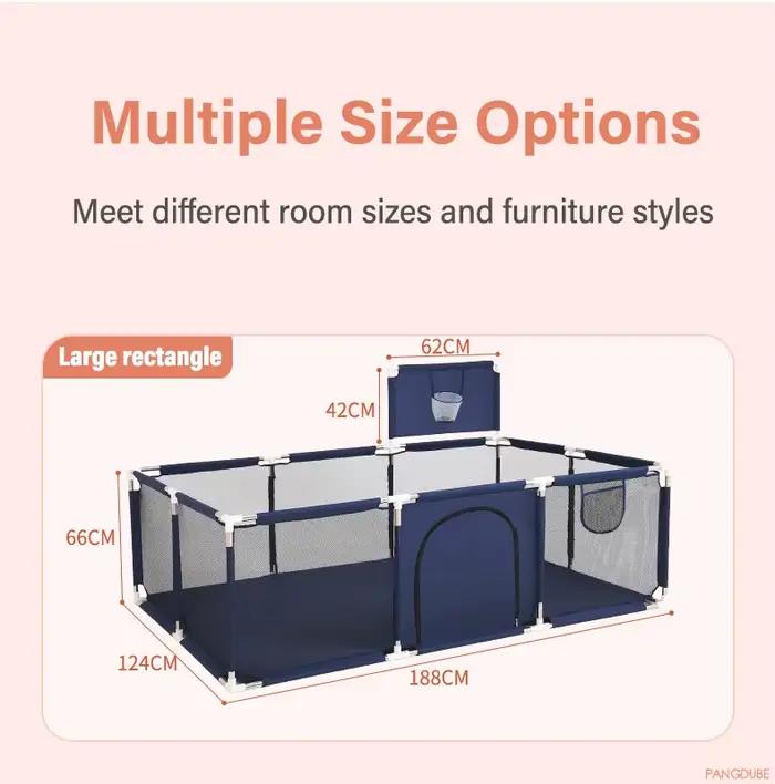 PANGDUBE Clôture de sécurité pour bébé Parc pour bébé pour chambre d'enfant 0-6 ans Jeux pour bébé Parc Clôture Activité Aire de jeu Poteau à balles