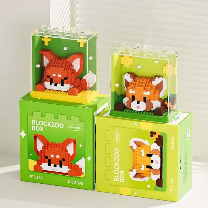 Blocs de construction à assembler en microparticules, série Zoo, ornements de poupée empilables, cadeaux d'anniversaire, jouets éducatifs pour enfants