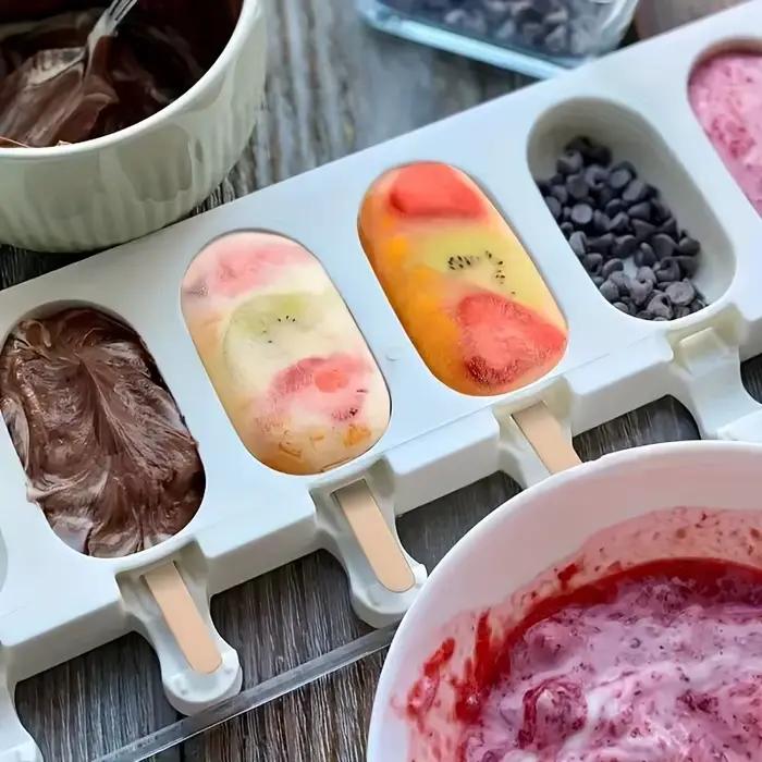 Moule à glaces en silicone avec bâtonnets, pour desserts au chocolat DIY, bac à glaçons, outils pour la confection maison