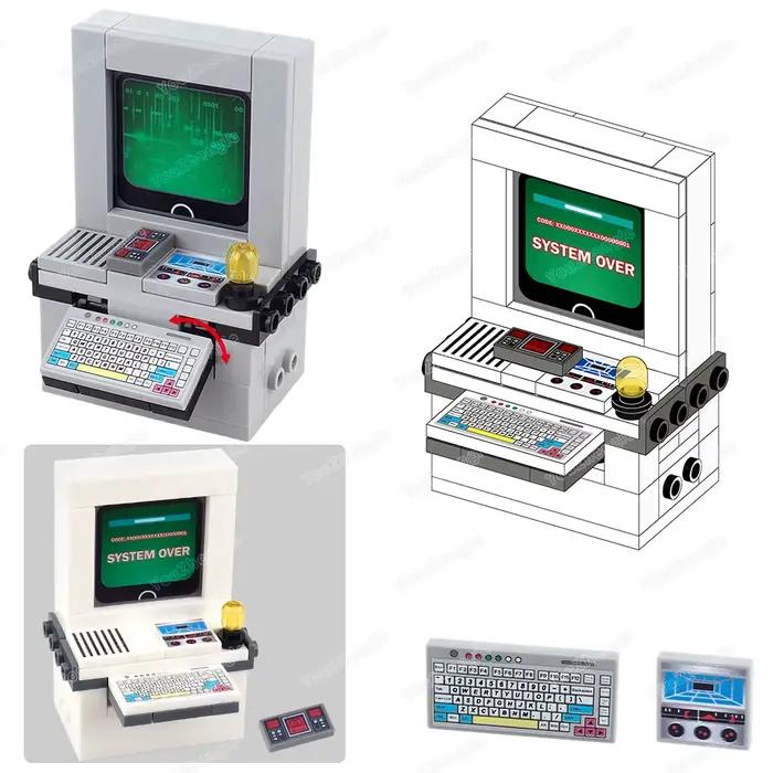 Modèle de terminal informatique à assembler en blocs MOC