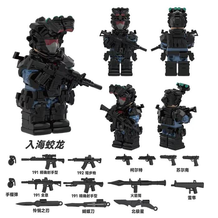 Jeu de construction Delta Special Forces, figurines miniatures Wei Long, jouets de construction, cadeaux populaires, blocs de construction faits à la main