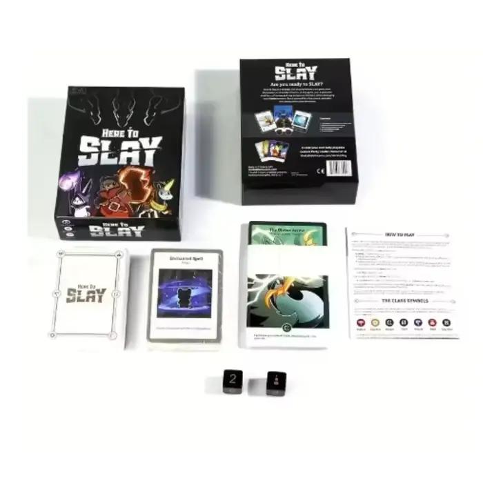 Le plus récent jeu de base TeeTurtle Here to Slay des créateurs des licornes instables Un jeu de cartes stratégiques pour adolescents et adultes noir