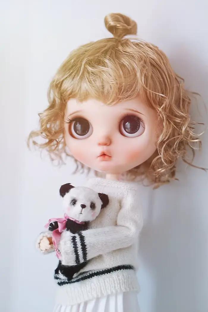 Poupée Blythes Ultraviolette Accessoire Implantable 1/6 Imitation Mohair Douce Pour Femmes Occasions Spéciales