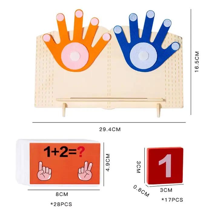 Jouets mathématiques Montessori en bois pour tout-petits, jouet arithmétique au doigt, comptage, éducation précoce, jeu d'apprentissage pour enfants, Intelligence