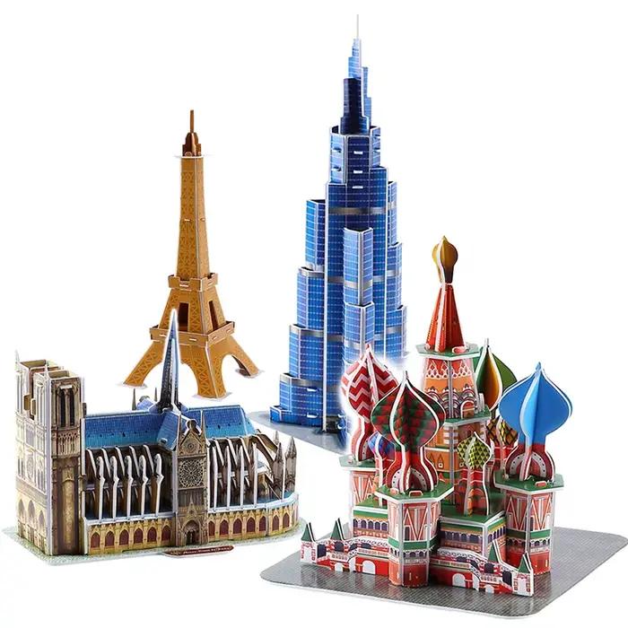 Puzzle 3D architecture Notre-Dame de Paris construction jeu éducatif enfant occasion spéciale cadeau historique français architecture trois dimensions construction simple papier haute qualité