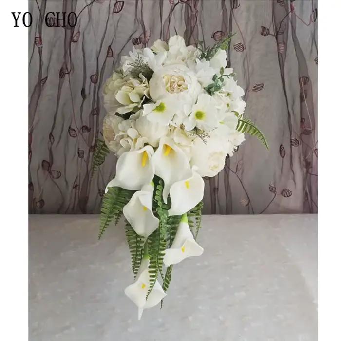 Bouquet de Mariage à Balance CHO, Fleurs Blanches Artificielles, pour Patients, Demoiselles d'Honneur