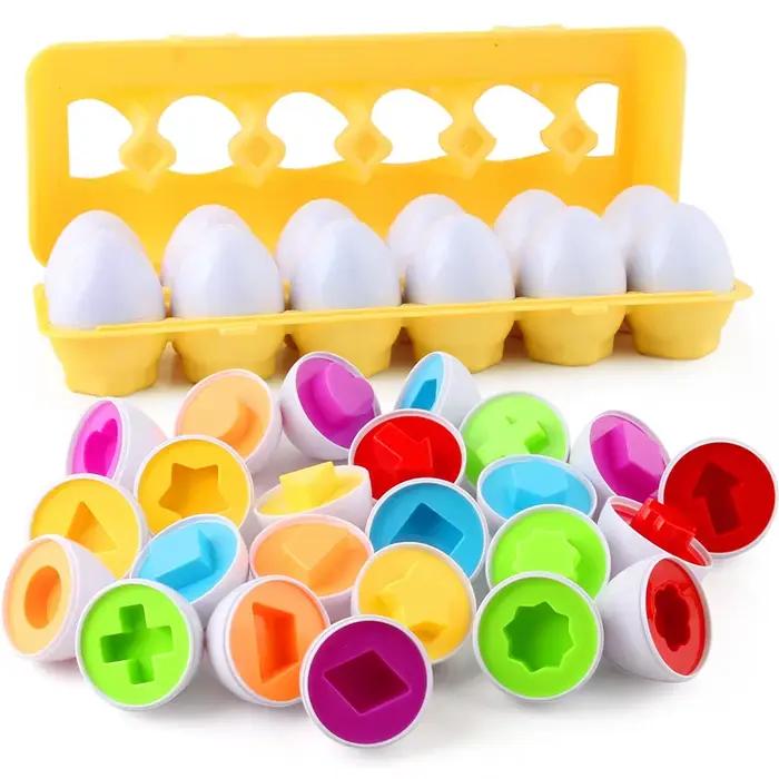 Oeufs vis 3D Puzzle Montessori apprentissage éducation mathématiques jouets enfants forme Match jeu intelligent