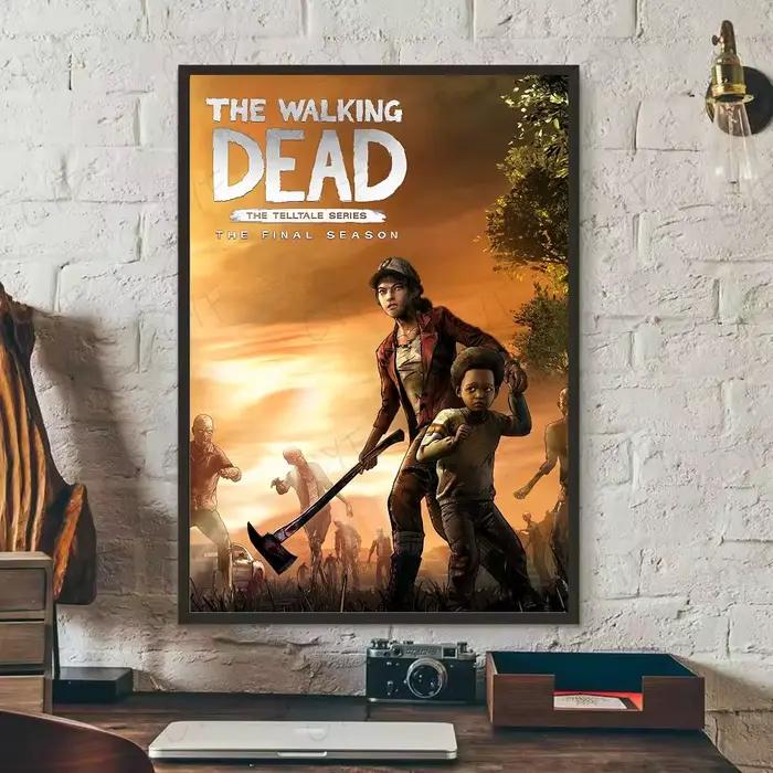 Affiche de saison Game The Walking Dead, impression d'art mural collant, imperméable, décor esthétique pour la maison, le salon, le Bar